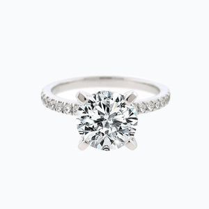 
          
          Load image into Gallery viewer, 0.75ct Irene Moissanite Round Pave Diamonds 18k White Gold Ring
          
          