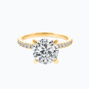 
          
          Load image into Gallery viewer, Irene Moissanite Round Pave Diamonds Yellow Gold Ring
          
          