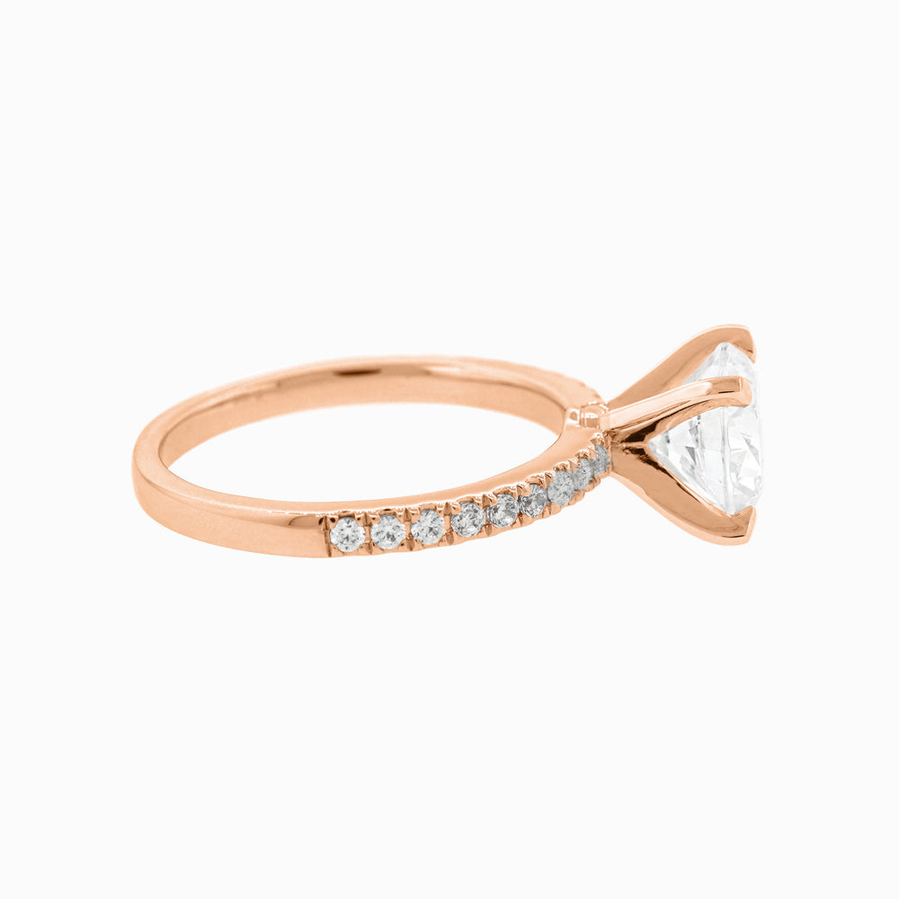
          
          Load image into Gallery viewer, Irene Round Pave Diamond Ring 14K Rose Gold
          
          
