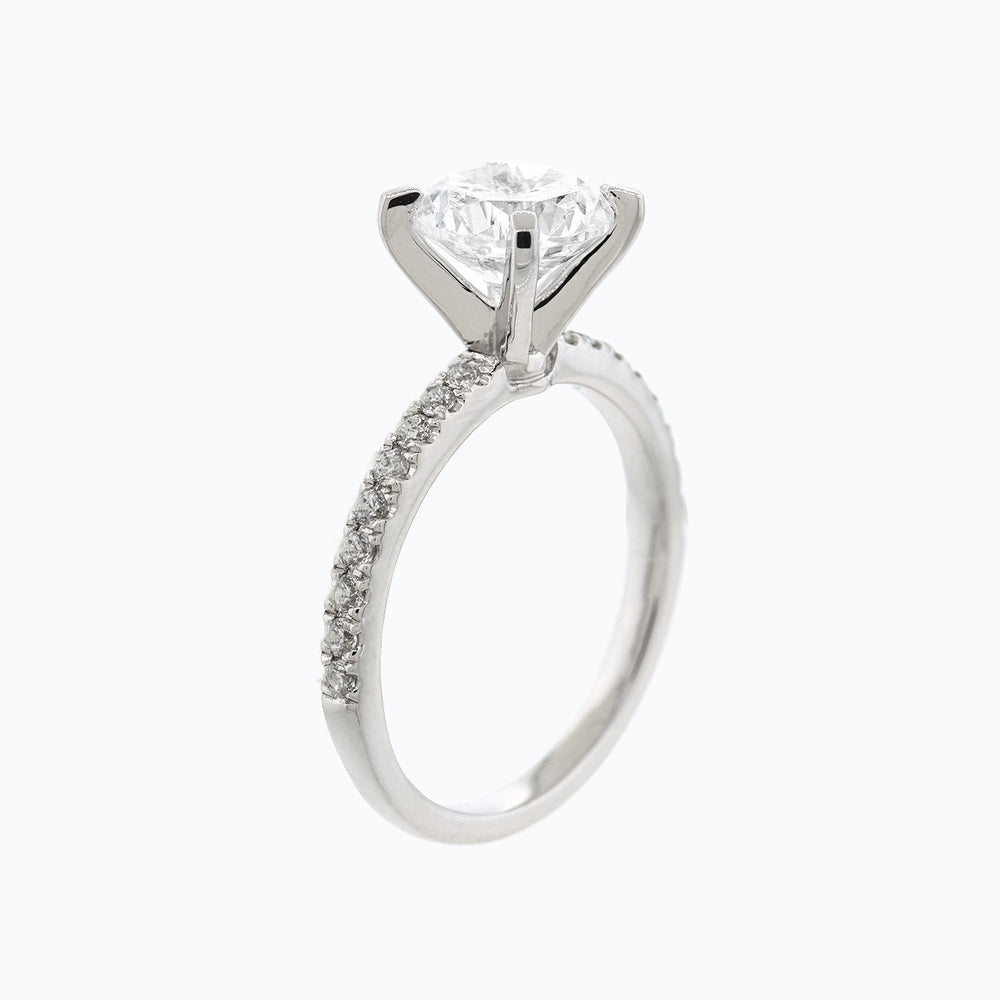 
          
          Load image into Gallery viewer, 1.25ct Irene Lab Diamond Round Pave 18k White Gold Ring
          
          
