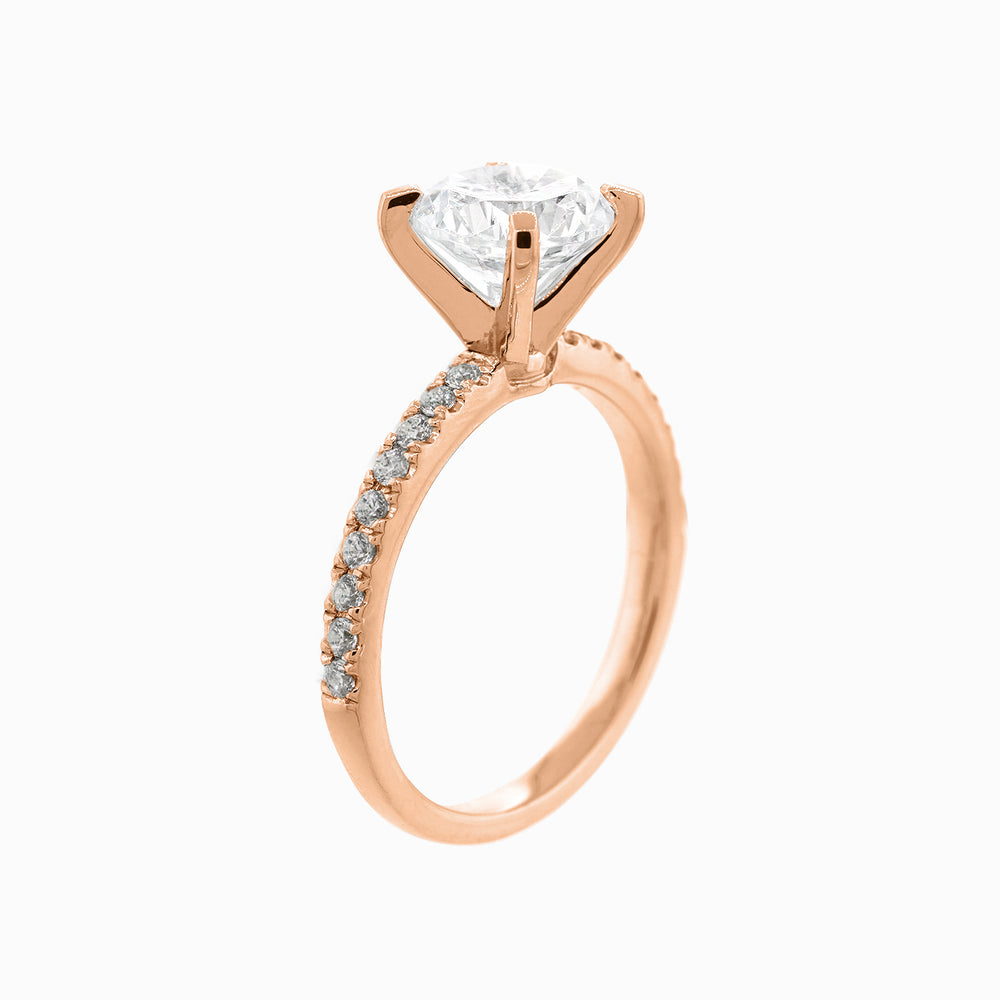 
          
          Load image into Gallery viewer, Irene Round Pave Diamond Ring 14K Rose Gold
          
          