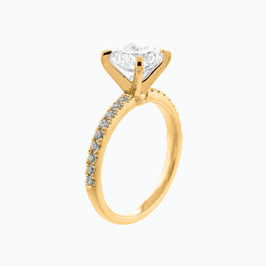
          
          Load image into Gallery viewer, Irene Moissanite Round Pave Diamonds Yellow Gold Ring
          
          