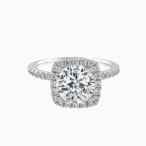 
          
          Load image into Gallery viewer, Neona Cushion Halo Pave Diamonds Ring Platinum
          
          