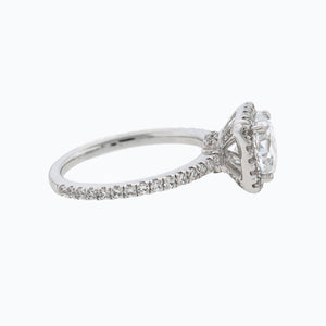
          
          Load image into Gallery viewer, Neona Cushion Halo Pave Diamonds 18k White Gold Semi Mount Engagement Ring
          
          