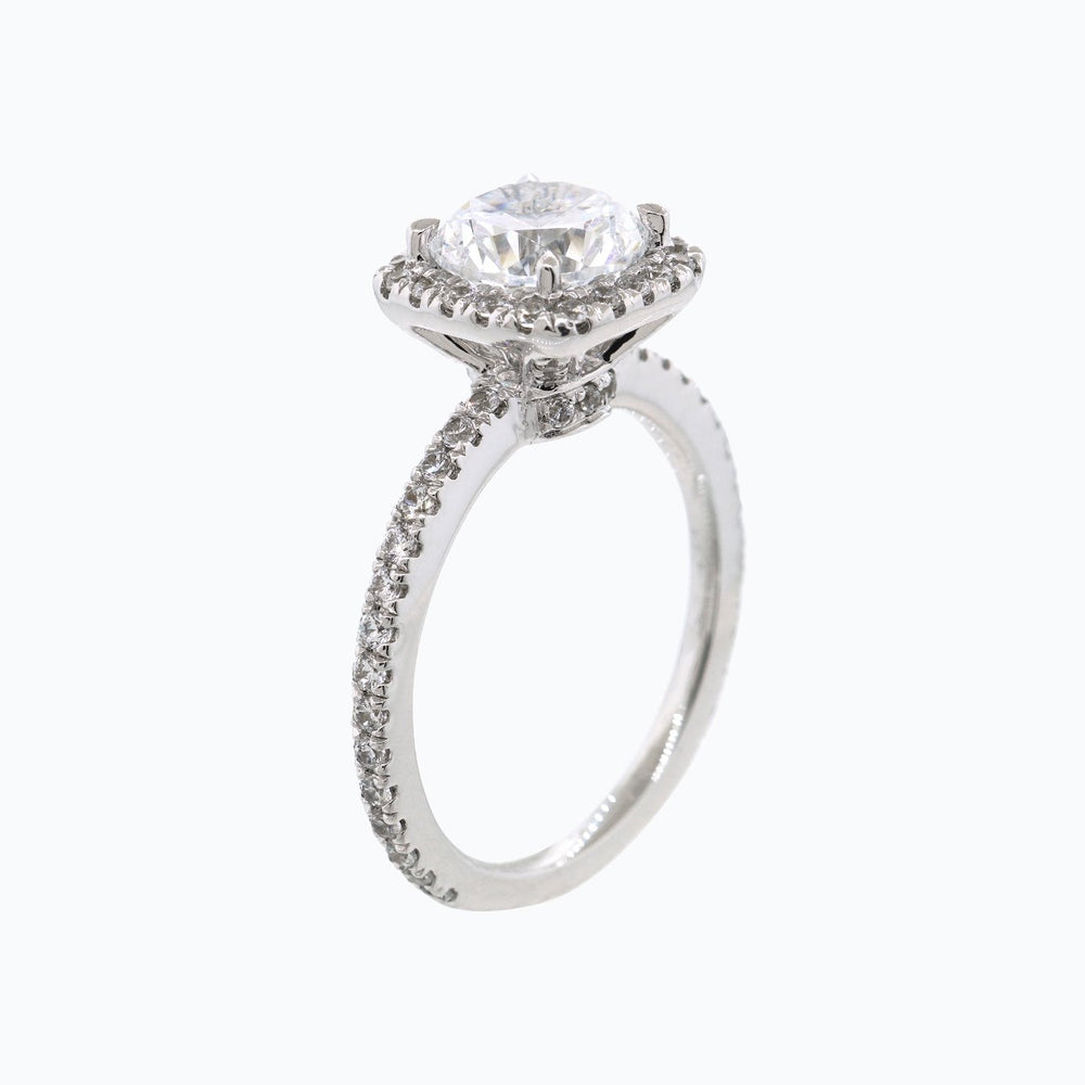 
          
          Load image into Gallery viewer, Neona Moissanite Cushion Halo Pave Diamonds Ring
          
          