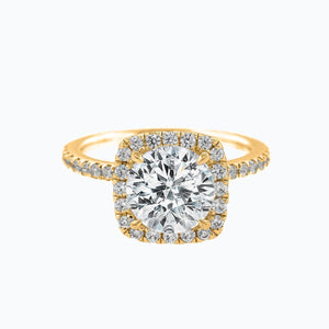
          
          Load image into Gallery viewer, Neona Cushion Halo Pave Diamonds Ring 18K Yellow Gold
          
          