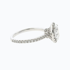 
          
          Load image into Gallery viewer, 3.00ct Adel Lab Created Diamond Oval Halo Pave Diamonds 18k White Gold Ring
          
          