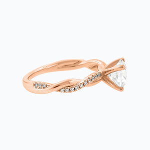 
          
          Load image into Gallery viewer, Edna Round Twist Pave Diamonds Ring 14K Rose Gold
          
          
