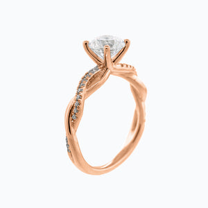 
          
          Load image into Gallery viewer, Edna Round Twist Pave Diamonds Ring 18K Rose Gold
          
          