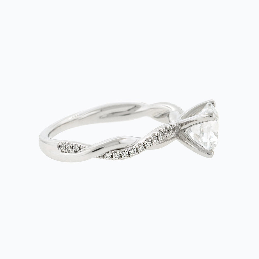
          
          Load image into Gallery viewer, Edna Round Twist Pave Diamonds Ring 14K White Gold
          
          