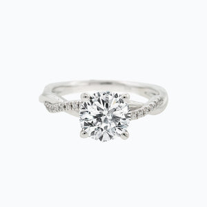 
          
          Load image into Gallery viewer, 1.50ct Edna Lab Diamond Round Twist Pave Diamonds 18k White Gold Ring
          
          