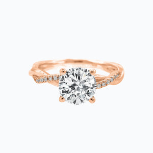 
          
          Load image into Gallery viewer, Edna Moissanite Round Twist Pave Diamonds Rose Gold Ring
          
          