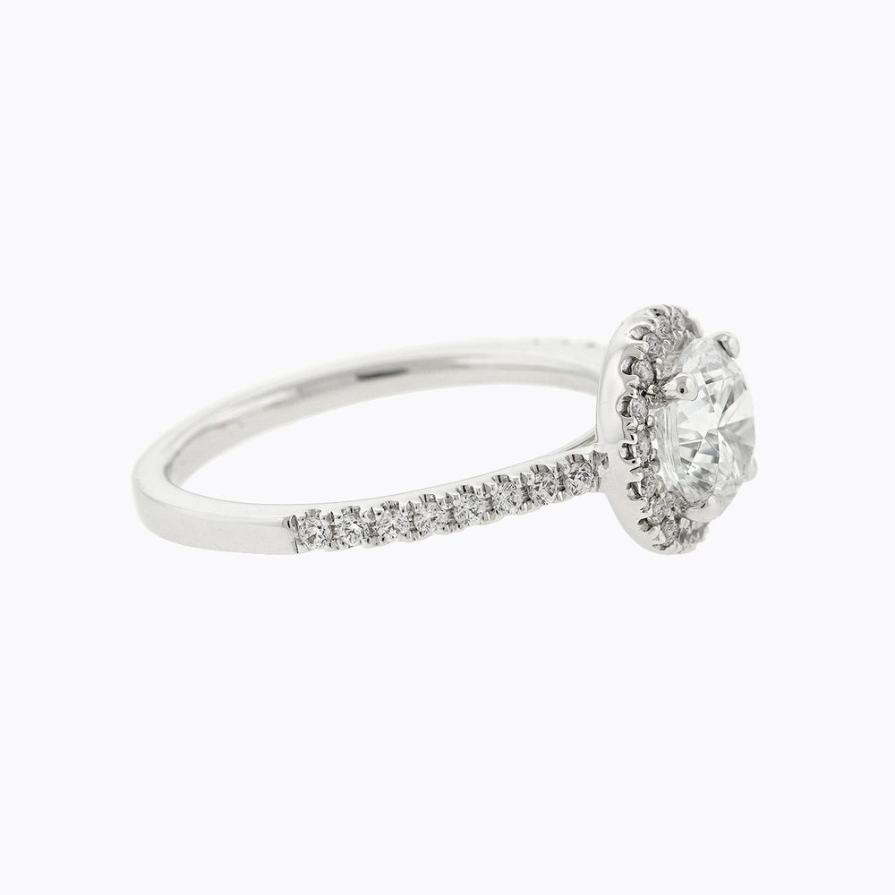 
          
          Load image into Gallery viewer, 2.00ct Isam Lab Diamond Round Halo Pave Diamonds 18k White Gold Ring
          
          
