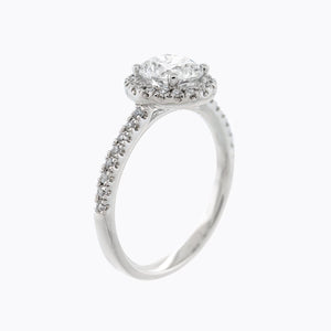 
          
          Load image into Gallery viewer, 2.00ct Isam Lab Diamond Round Halo Pave Diamonds 18k White Gold Ring
          
          