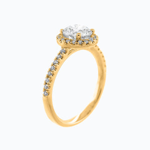 
          
          Load image into Gallery viewer, Isam Round Halo Pave Diamonds Ring 18K Yellow Gold
          
          