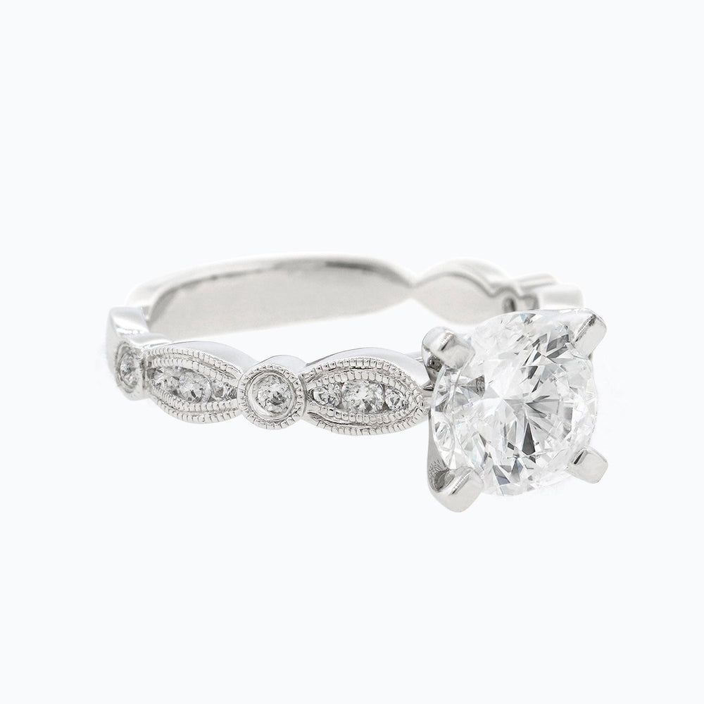 
          
          Load image into Gallery viewer, 1.25ct Rika Lab Diamond Round Pave Diamonds 18k White Gold Ring
          
          
