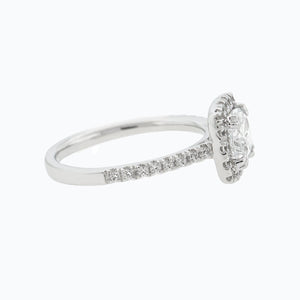 
          
          Load image into Gallery viewer, 1.00ct Nadia Lab Created Diamond Cushion Halo Pave Diamonds 18k White Gold Ring
          
          