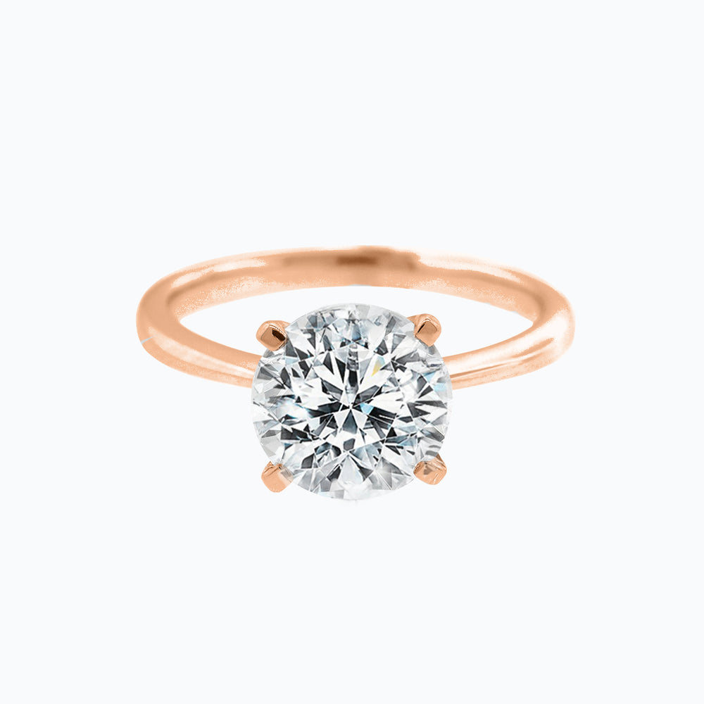 Anne Lab Created Diamond Round Solitaire Rose Gold Ring