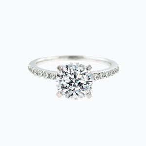 
          
          Load image into Gallery viewer, 1.50ct Ivy Moissanite Round Pave Diamonds 18k White Gold Ring
          
          