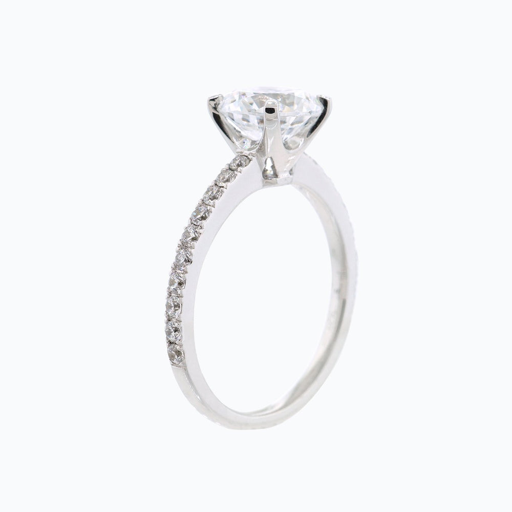 
          
          Load image into Gallery viewer, Ivy Moissanite Round Pave Diamonds 18k White Gold Ring In Stock
          
          