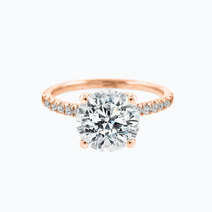 
          
          Load image into Gallery viewer, Iris Moissanite Round Pave Diamonds Rose Gold Ring
          
          