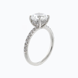 
          
          Load image into Gallery viewer, Iris Round Pave Diamonds 18k White Gold Semi Mount Engagement Ring
          
          