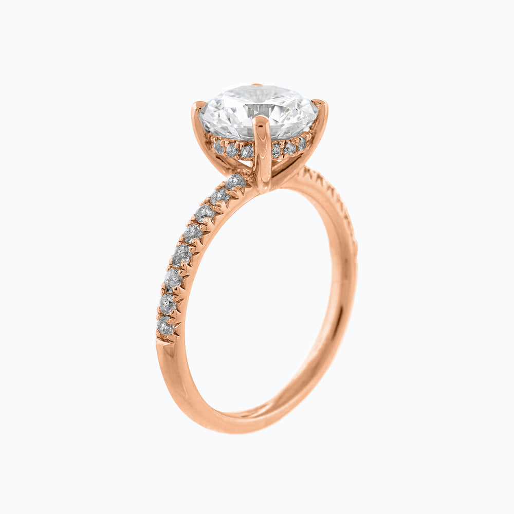 
          
          Load image into Gallery viewer, Iris Round Pave Diamonds Ring 14K Rose Gold
          
          