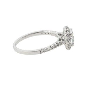 
          
          Load image into Gallery viewer, Anissa Moissanite Round Halo Pave Diamonds 18k White Gold Ring In Stock
          
          