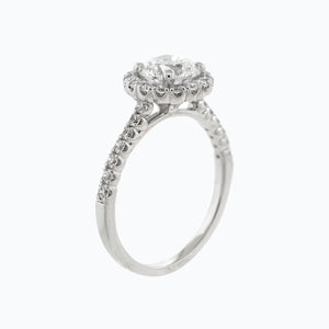 
          
          Load image into Gallery viewer, Anissa Round Halo Pave Diamonds 18k White Gold Semi Mount Engagement Ring
          
          