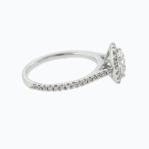 
          
          Load image into Gallery viewer, 1.50ct Nevan Moissanite Round Halo Pave Diamonds 18k White Gold Ring
          
          