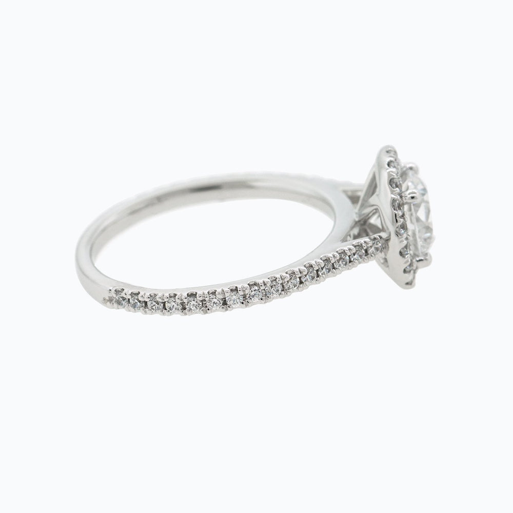 
          
          Load image into Gallery viewer, Nevan Round Halo Pave Diamonds Ring 18K White Gold
          
          