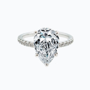 
          
          Load image into Gallery viewer, 1.50ct Verania Lab Created Diamond Pear Pave Diamonds 18k White Gold Ring
          
          