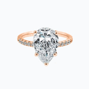 
          
          Load image into Gallery viewer, Verania Moissanite Pear Pave Diamonds Rose Gold Ring
          
          