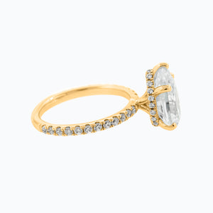 
          
          Load image into Gallery viewer, Verania Lab Created  Diamond Pear Pave Diamonds Yellow Gold Ring
          
          