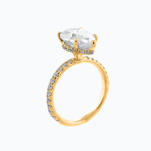 
          
          Load image into Gallery viewer, Verania Moissanite Pear Pave Diamonds Yellow Gold Ring
          
          