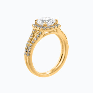 
          
          Load image into Gallery viewer, Marzo Lab Created Diamond Round Halo Pave Diamonds Yellow Gold Ring
          
          
