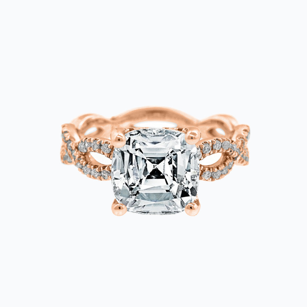 
          
          Load image into Gallery viewer, Amaya Lab Created Diamond Cushion Twist Pave Diamonds Ring
          
          