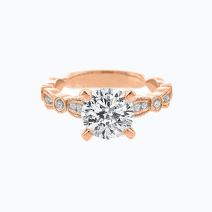 
          
          Load image into Gallery viewer, Rika Round Pave Diamonds Ring 14K Rose Gold
          
          