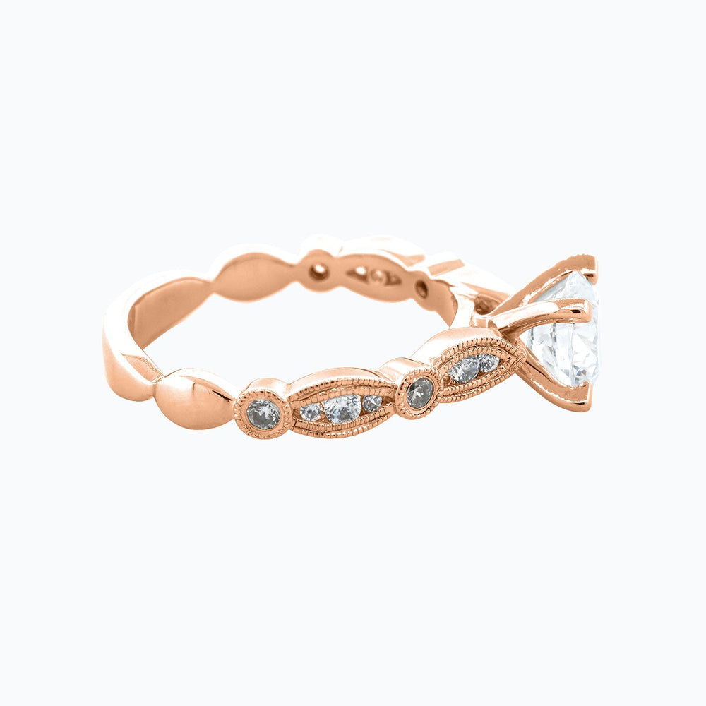 
          
          Load image into Gallery viewer, Rika Round Pave Diamonds Ring 18K Rose Gold
          
          