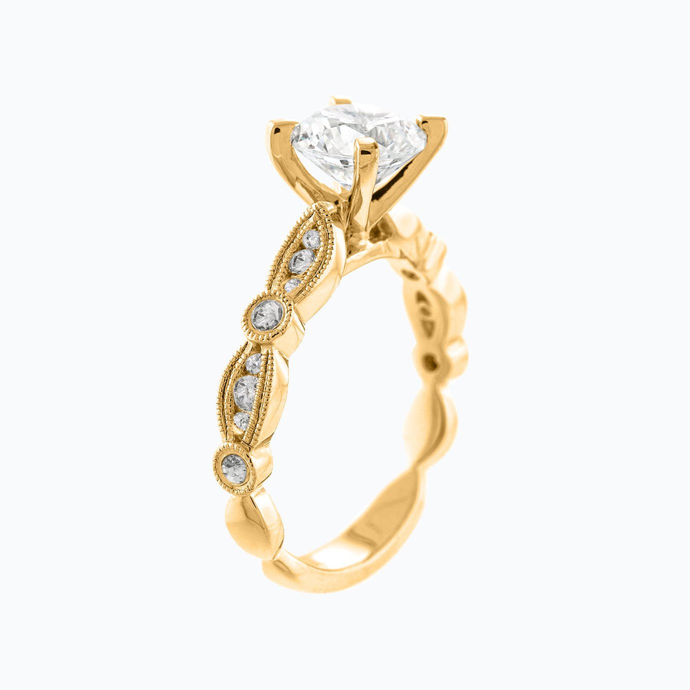 
          
          Load image into Gallery viewer, Rika Moissanite Round Pave Diamonds Yellow Gold Ring
          
          