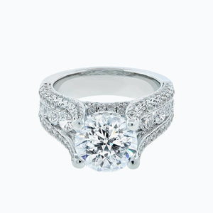 
          
          Load image into Gallery viewer, Alma Lab Created Diamond Round Pave Diamonds 18k White Gold Ring
          
          
