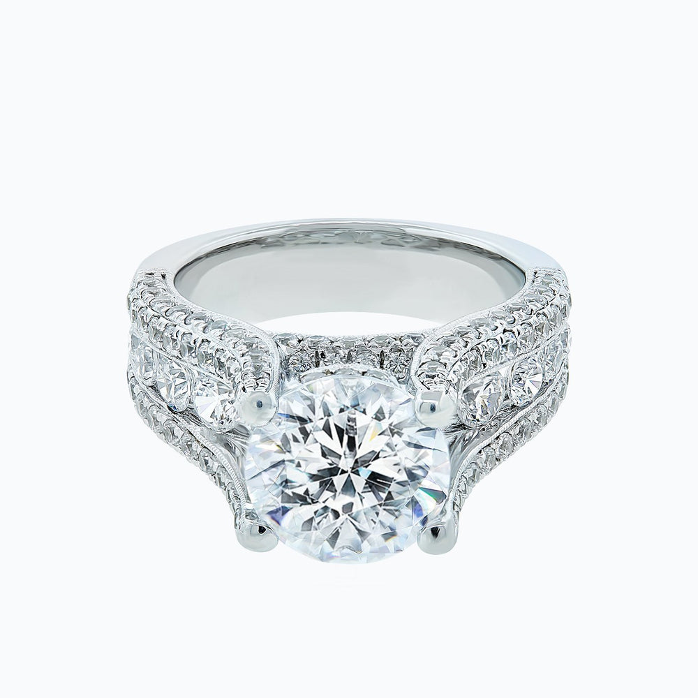 
          
          Load image into Gallery viewer, Alma Round Pave Diamonds Ring 14K White Gold
          
          