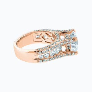 
          
          Load image into Gallery viewer, Alma Moissanite Round Pave Diamonds Rose Gold Ring
          
          