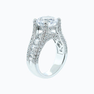 
          
          Load image into Gallery viewer, 3.00ct Alma Lab Diamond Round Pave Diamonds 18k White Gold Ring
          
          