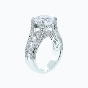 
          
          Load image into Gallery viewer, 3.54ct Alma Moissanite Round Pave Diamonds 18k White Gold Ring
          
          