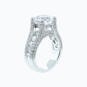 
          
          Load image into Gallery viewer, Alma Round Pave Diamonds 18k White Gold Semi Mount Engagement Ring
          
          