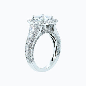 
          
          Load image into Gallery viewer, 1.50ct Elda Lab Created  Diamond Cushion Halo Pave Diamonds 18k White Gold Ring
          
          