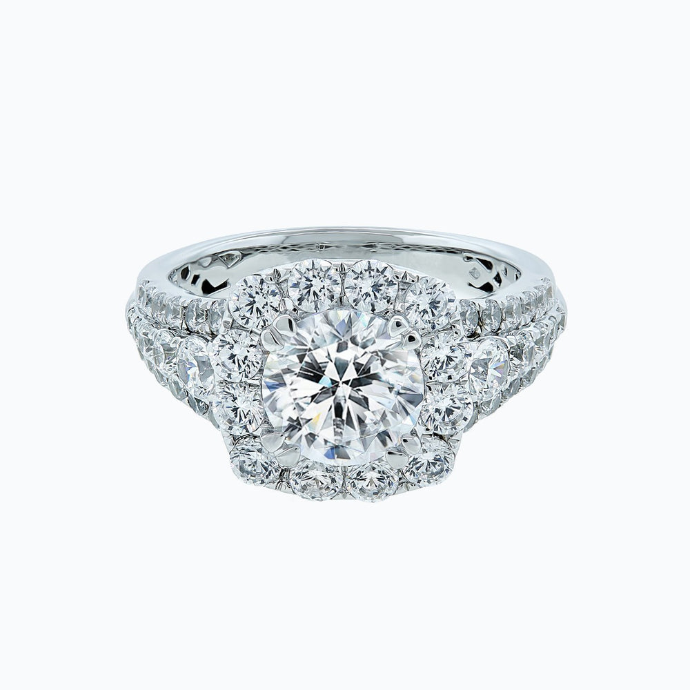 Ionel Lab Created Diamond Round Pave Diamonds 18k White Gold Ring