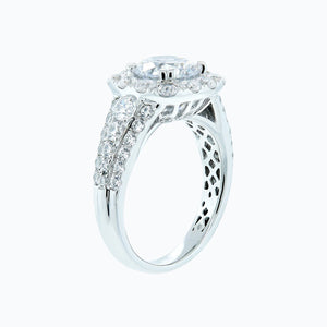 
          
          Load image into Gallery viewer, Ionel Lab Created Diamond Round Pave Diamonds 18k White Gold Ring
          
          
