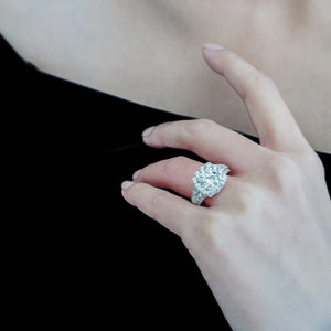 
          
          Load image into Gallery viewer, Ionel Lab Created Diamond Round Pave Diamonds 18k White Gold Ring
          
          